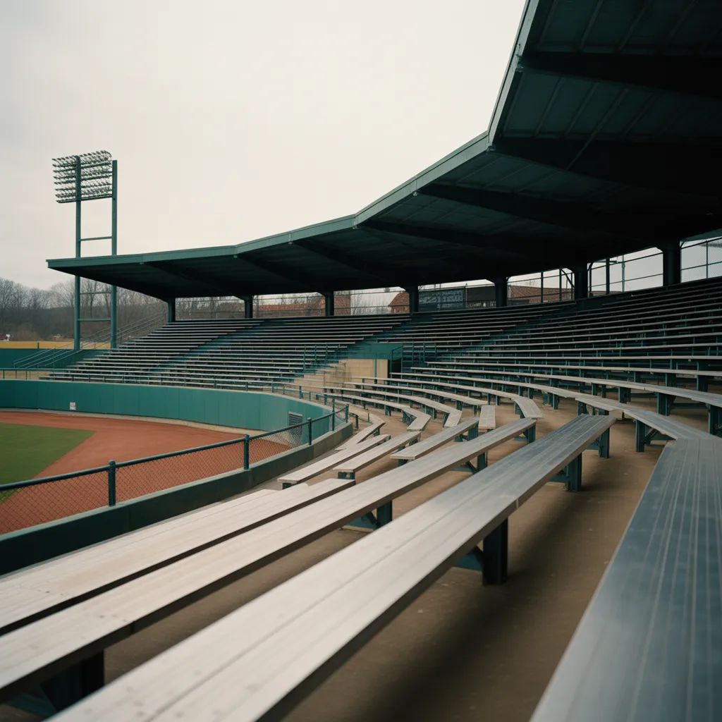 Empty dugout at dusk
