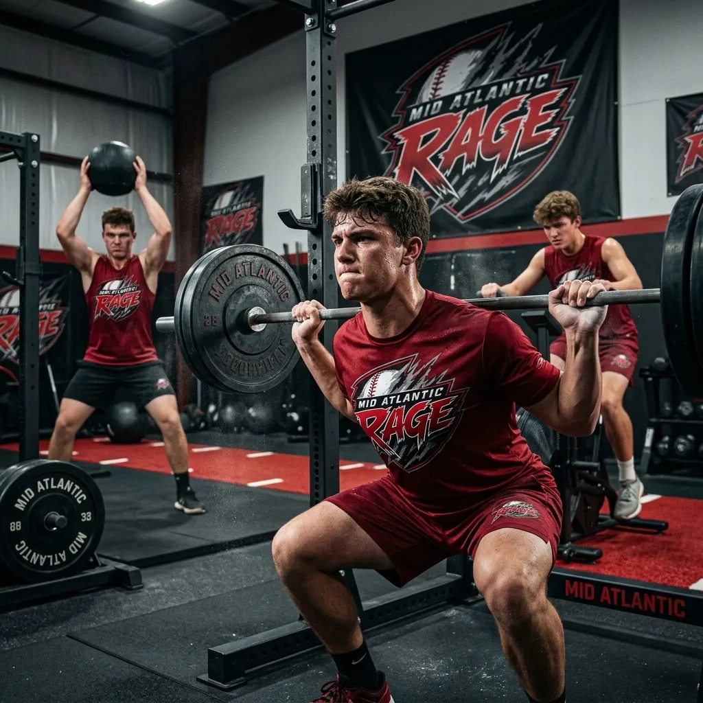 Mid Atlantic Rage athletes in a strength and conditioning session